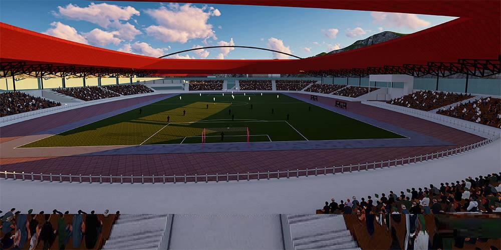 پروژه کامل استادیوم فوتبال به همراه (نقشه اتوکدی، 3dmax، رندر، پوستر و PSD)